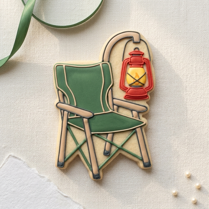 Camping Chair with Lantern Cookie Cutter, 3D Printed Outdoor Theme
