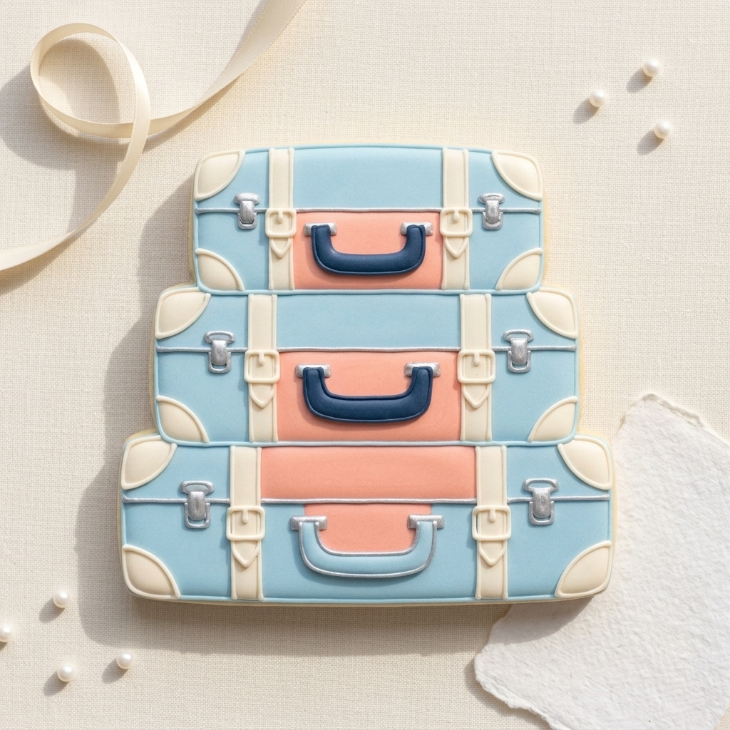Retirement Suitcase Stack Cookie Cutter, 3D Printed Travel Theme