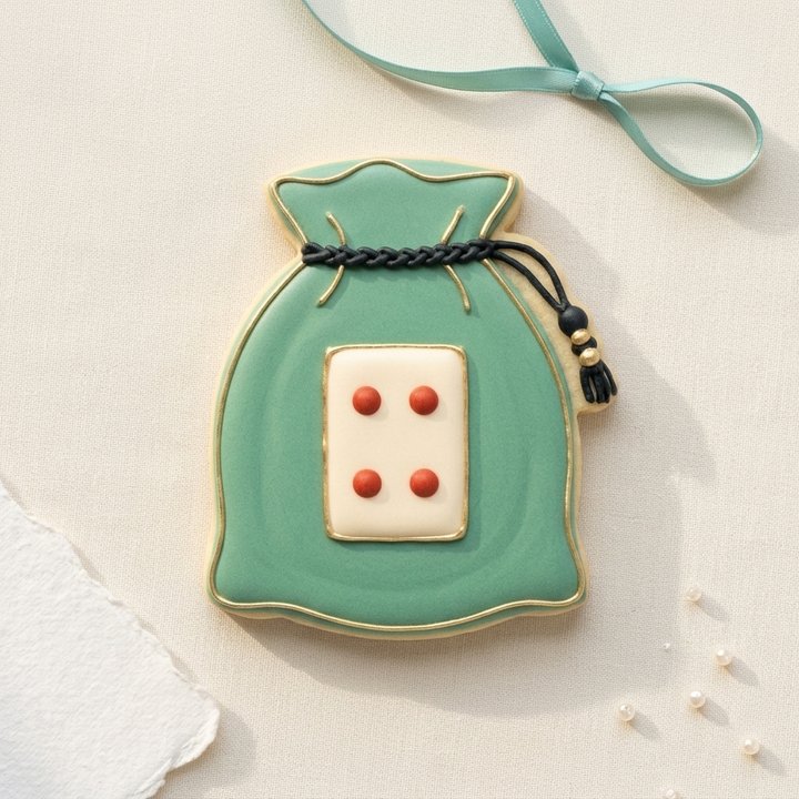 Mahjong Drawstring Tile Bag Cookie Cutter, 3D Printed Game Night