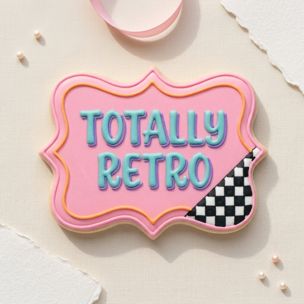 Wavy Splash Plaque Cookie Cutter, 3D Printed Retro Party