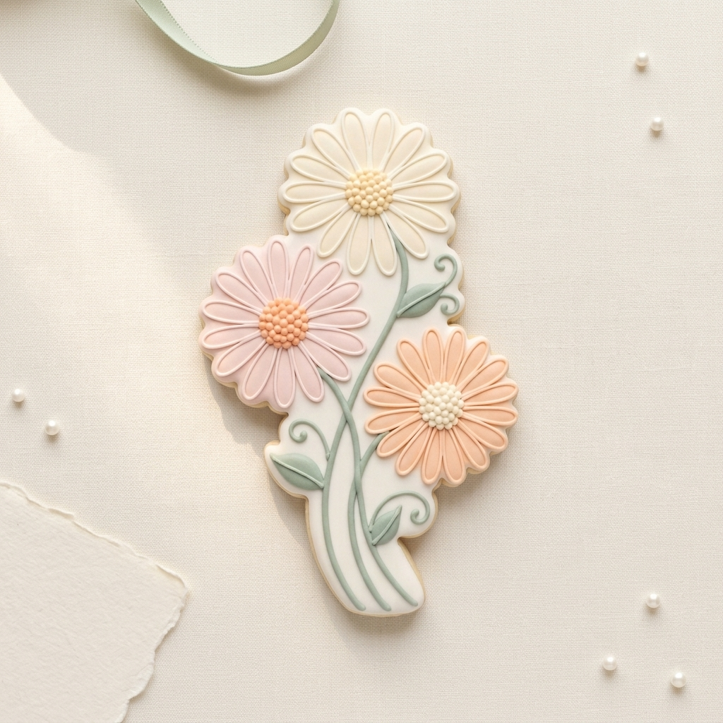 Daisy Cluster Cookie Cutter, 3D Printed Spring Floral