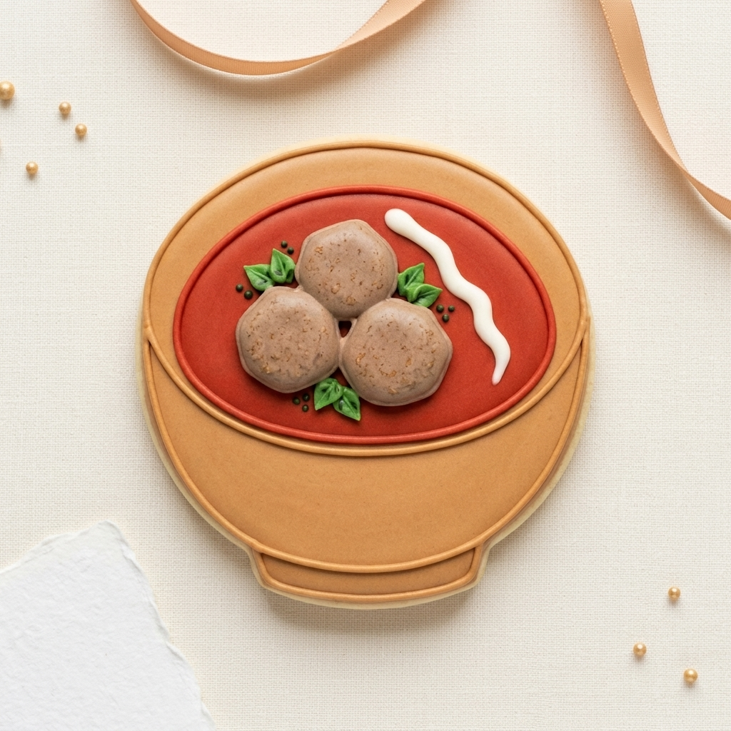 Meatball Bowl Cookie Cutter, 3D Printed Pasta Night