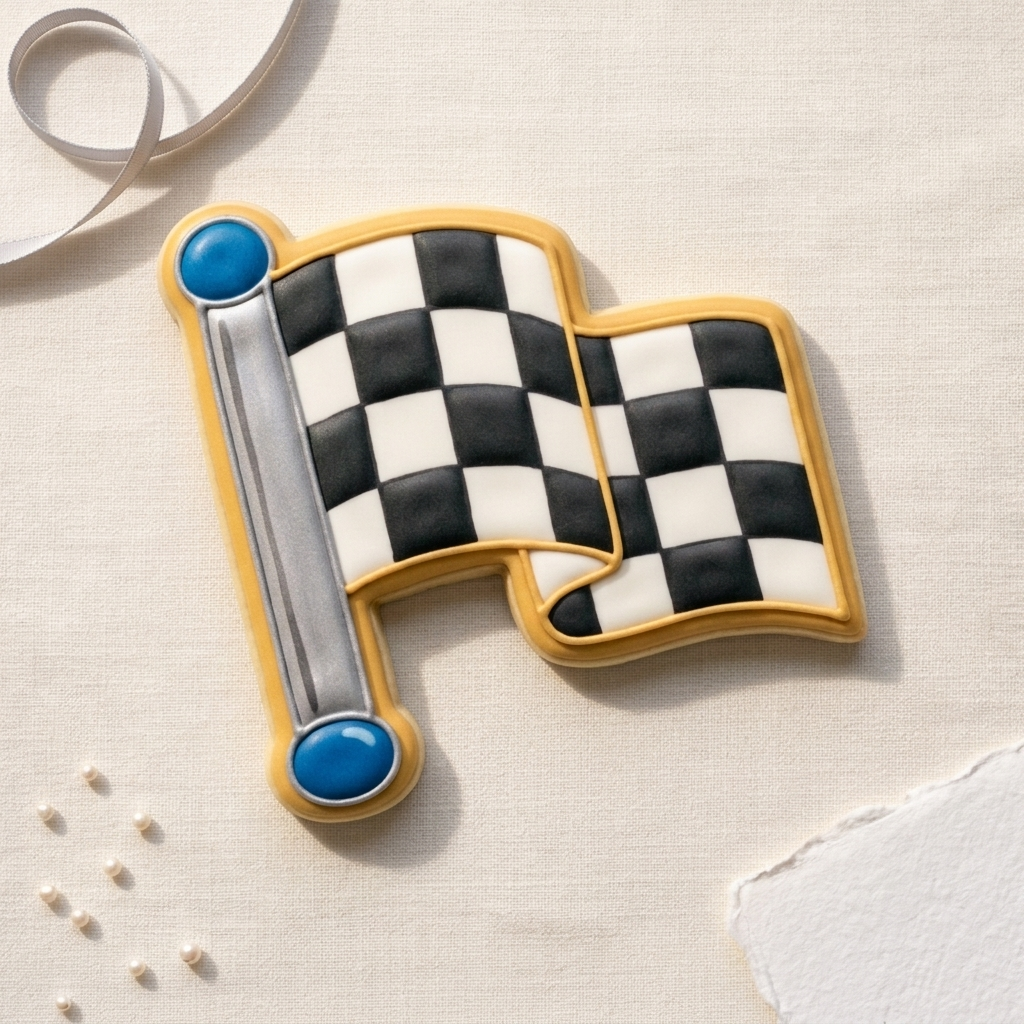 Checkered Flag Cookie Cutter, 3D Printed Racing Party