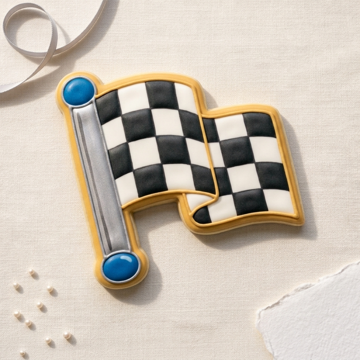 Checkered Flag Cookie Cutter, 3D Printed Racing Party