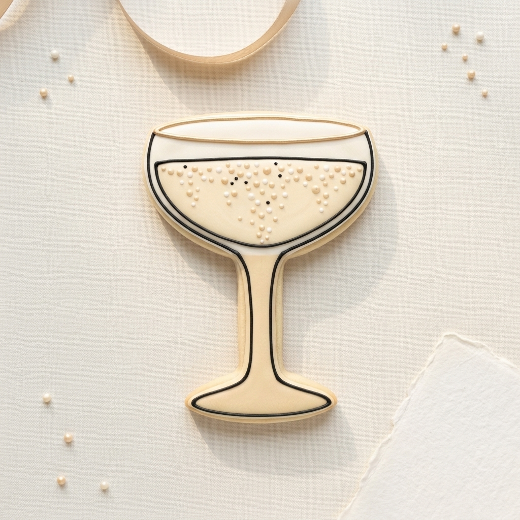Coupe Glass Cookie Cutter, 3D Printed Bubbly Party
