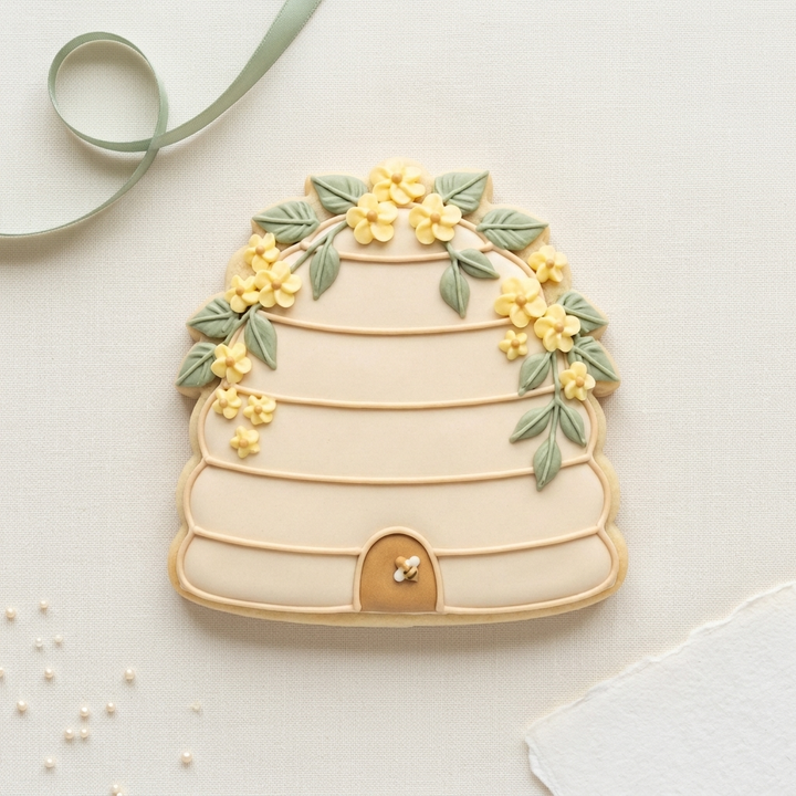 Floral Beehive Cookie Cutter, 3D Printed Little Honey