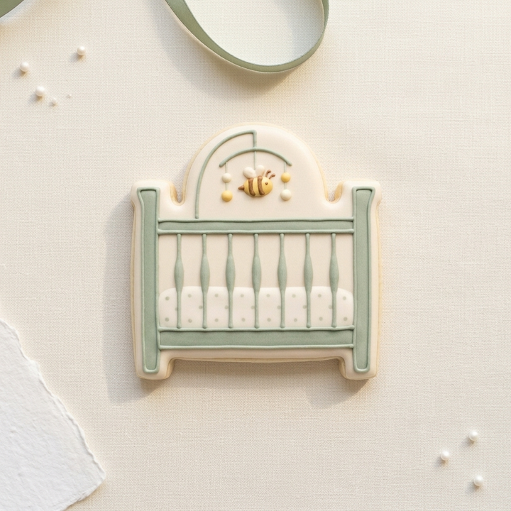 Crib with Mobile Cookie Cutter, 3D Printed Baby Shower