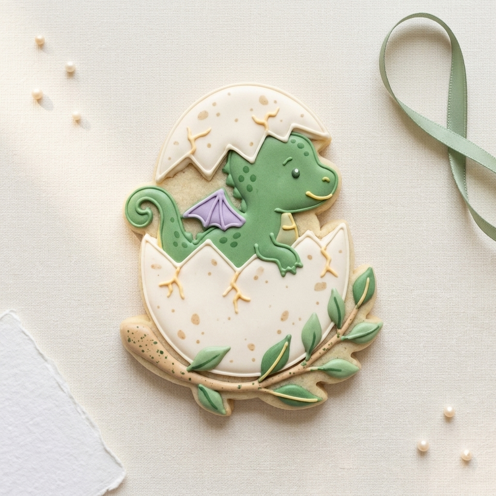 Baby Dragon in Egg Cookie Cutter, 3D Printed Baby Shower