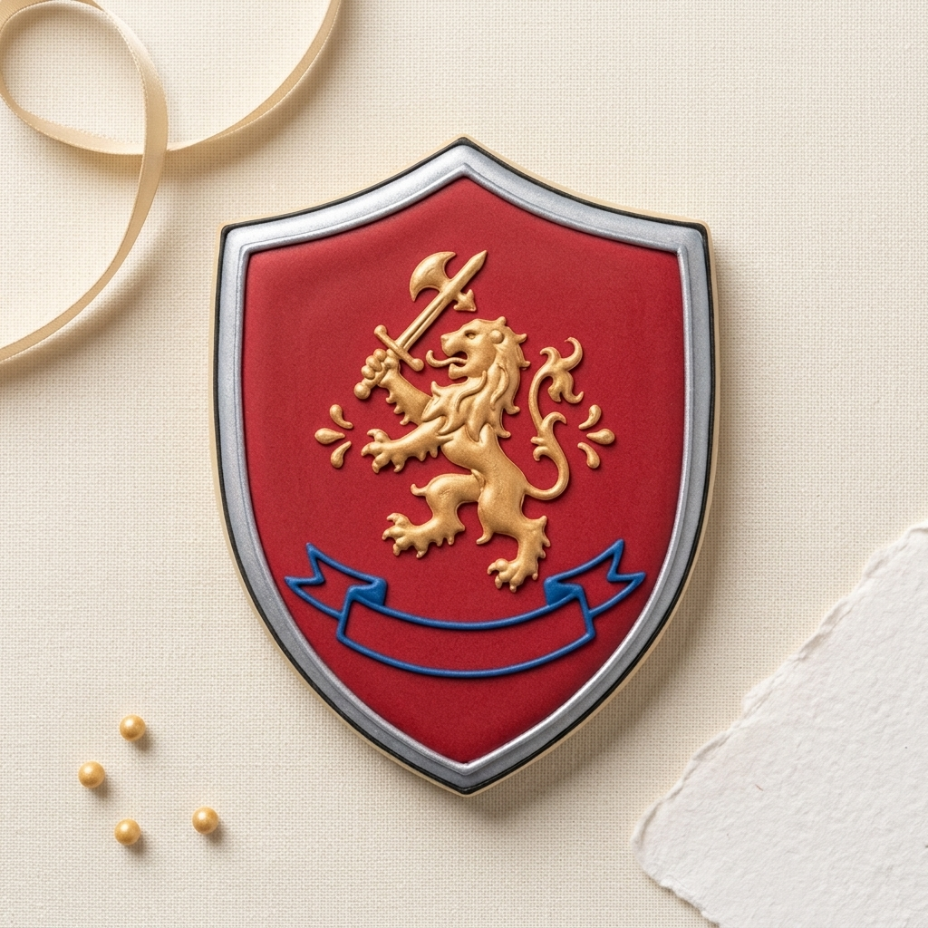 Medieval Heraldic Shield Cookie Cutter, 3D Printed Fantasy Theme