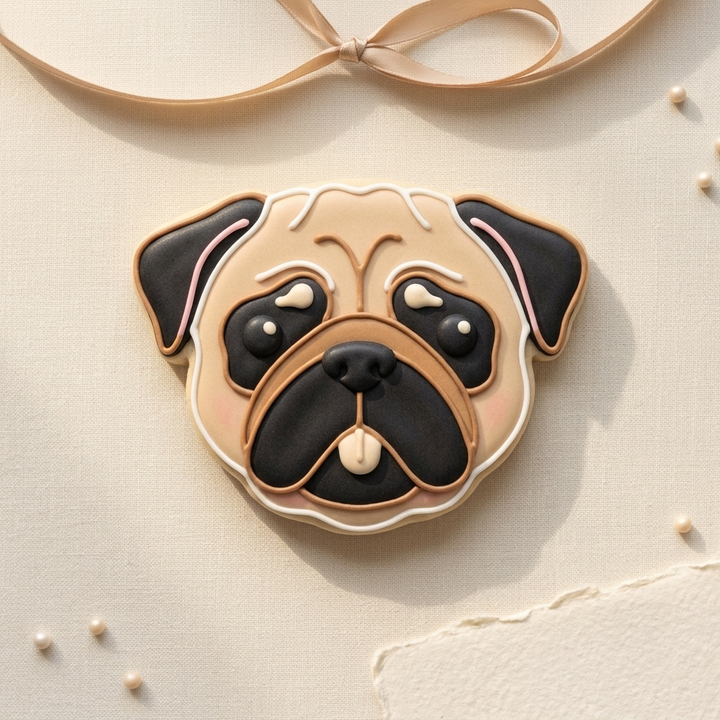 Pug Face Cookie Cutter, 3D Printed Animal Theme