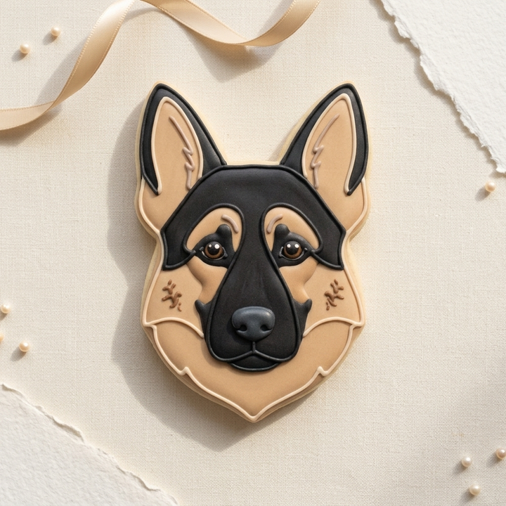 German Shepherd Face Cookie Cutter, 3D Printed Animal Theme