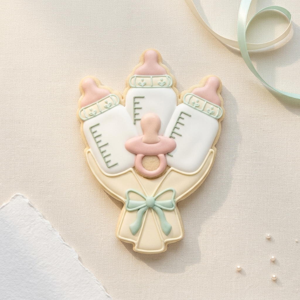 Baby Bottle Bouquet Cookie Cutter, 3D Printed Baby Shower
