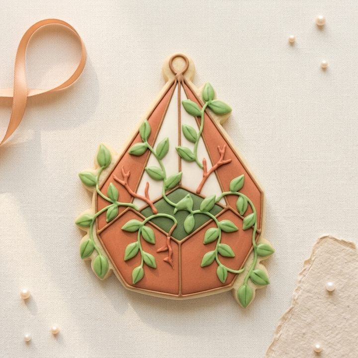 Hanging Terrarium with Vines Cookie Cutter, 3D Printed Garden Theme