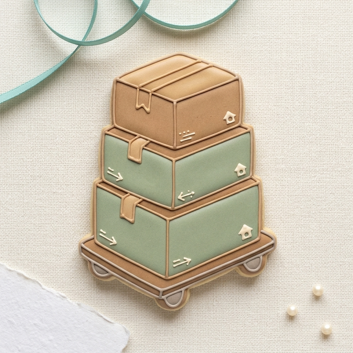 Moving Dolly Box Stack Cookie Cutter, 3D Printed Party Theme
