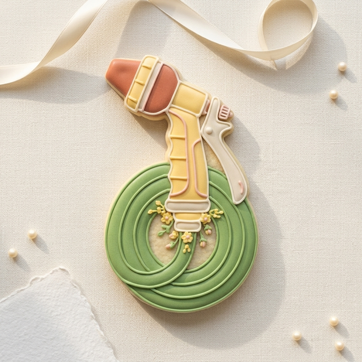 Garden Hose Nozzle with Flowers Cookie Cutter, 3D Printed Garden Theme