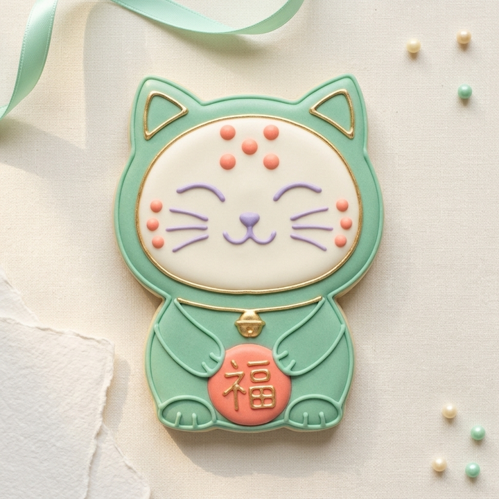 Mahjong Lucky Cat Cookie Cutter, 3D Printed Garden Theme
