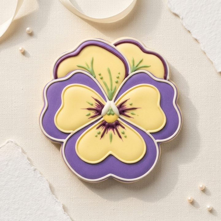 Pansy Bloom Cookie Cutter, 3D Printed Party Theme