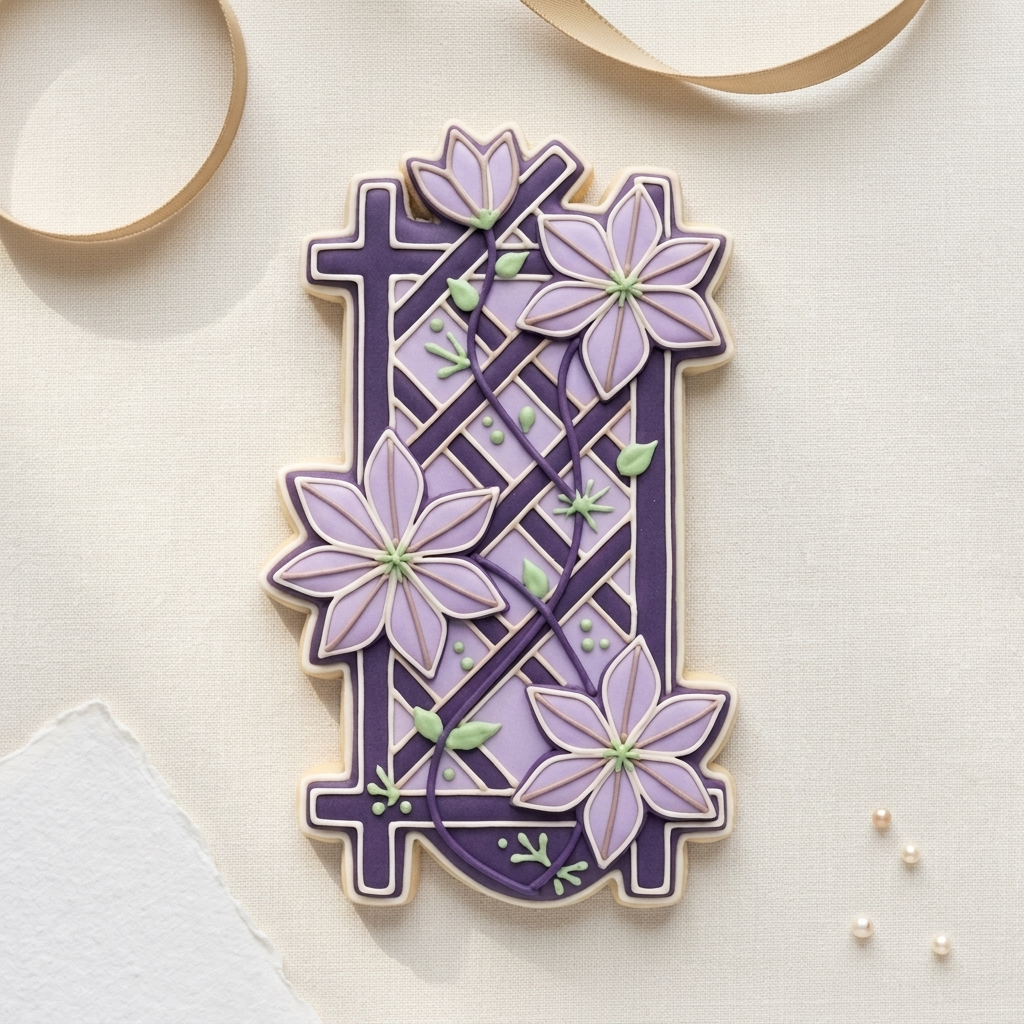 Clematis Trellis Cookie Cutter, 3D Printed Garden Theme