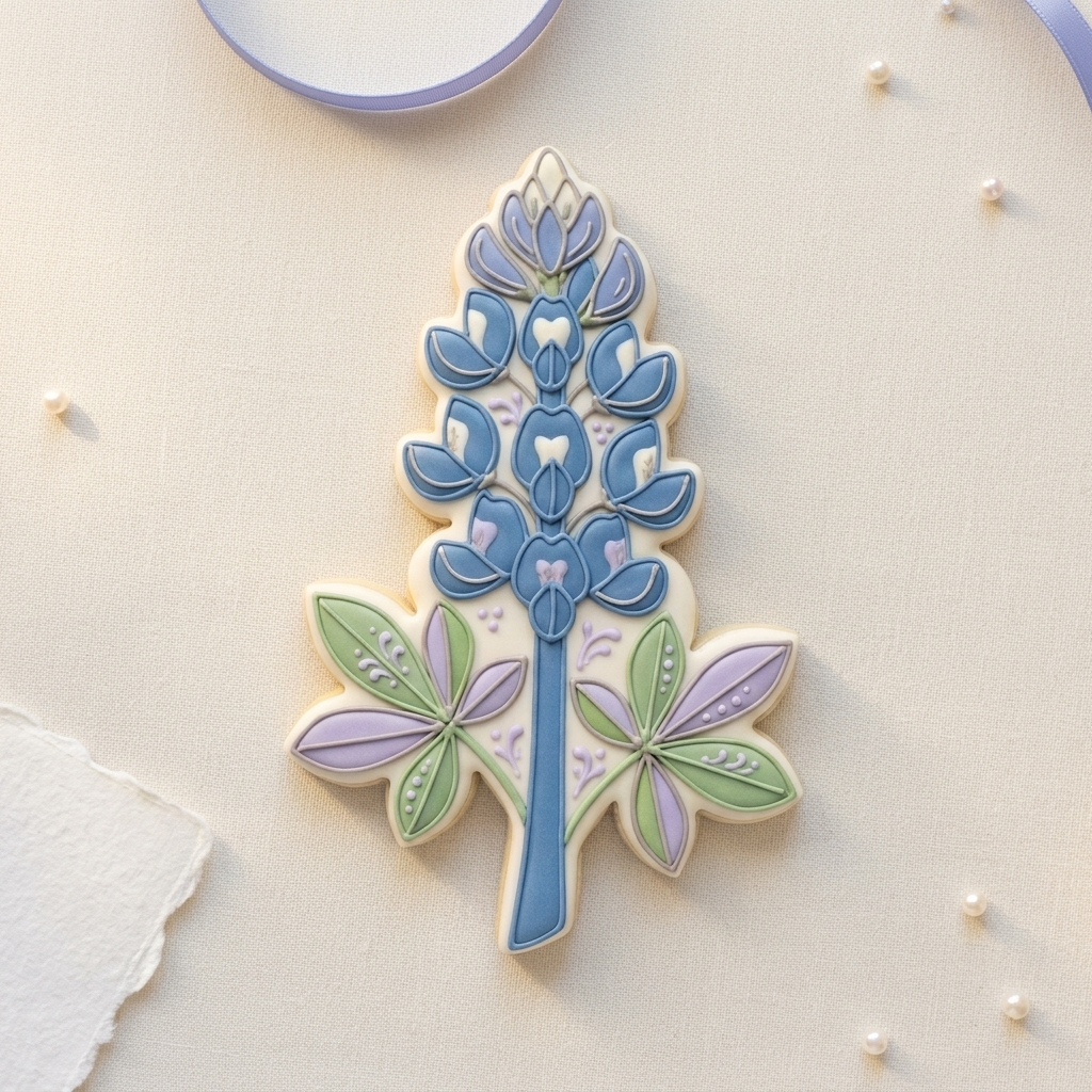 Bluebonnet Stem Cookie Cutter, 3D Printed Garden Theme
