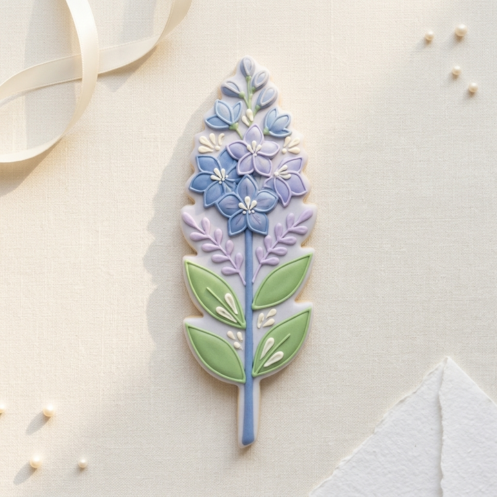 Larkspur Stem Cookie Cutter, 3D Printed Garden Theme