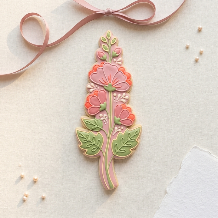 Hollyhock Stem Cookie Cutter, 3D Printed Party Theme