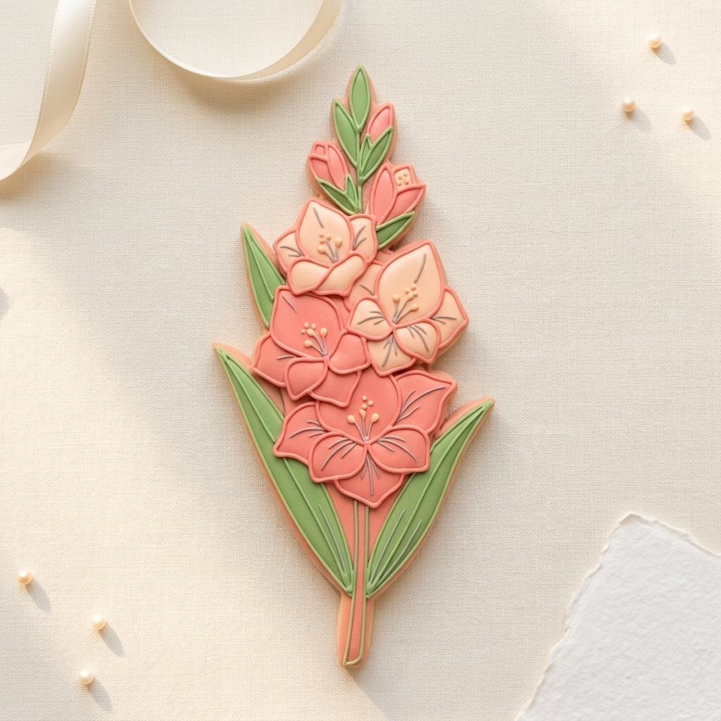 Gladiolus Stem Cookie Cutter, 3D Printed Party Theme