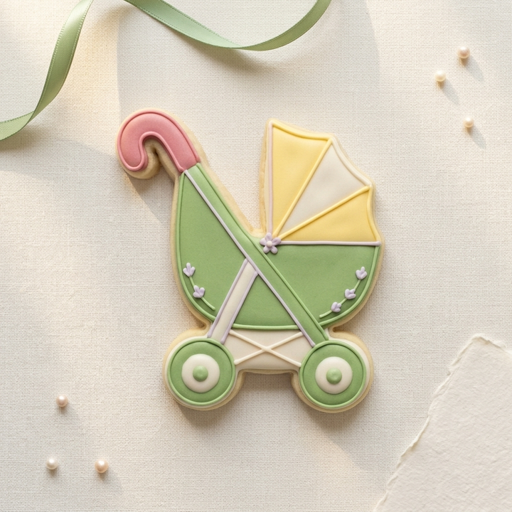Baby in Bloom Umbrella Stroller Cookie Cutter, 3D Printed Baby Shower