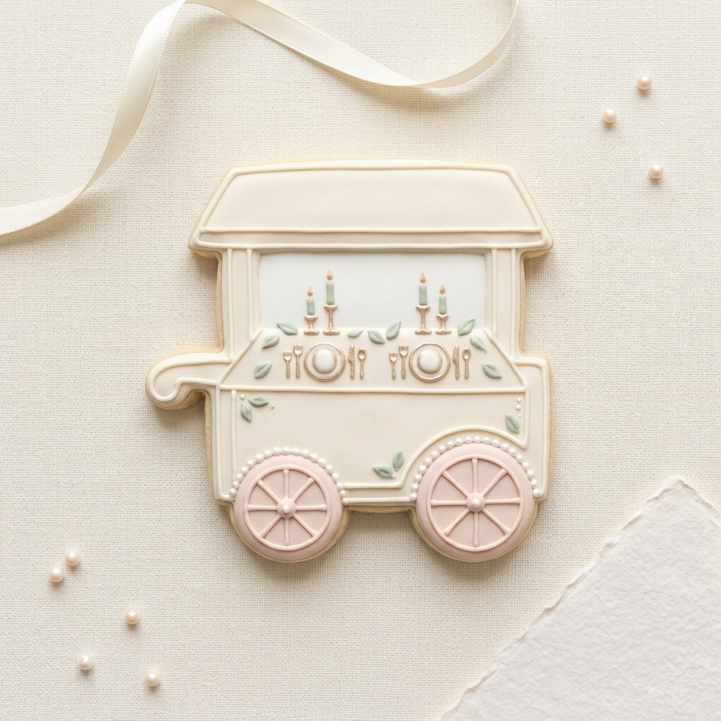 Garden Wedding Champagne Cart Cookie Cutter, 3D Printed Wedding Theme