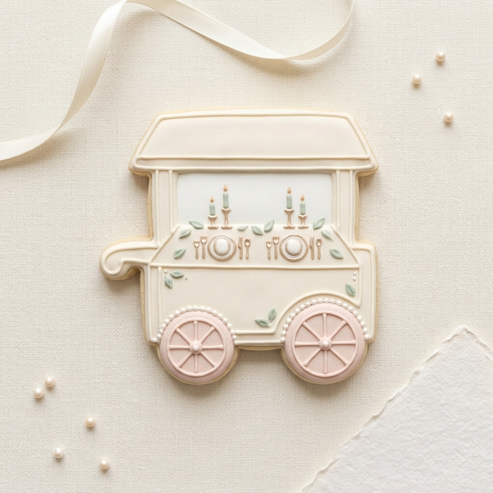 Garden Wedding Champagne Cart Cookie Cutter, 3D Printed Wedding Theme