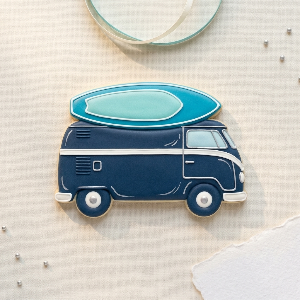 Paddle Board Roof Van Cookie Cutter, 3D Printed Party Theme