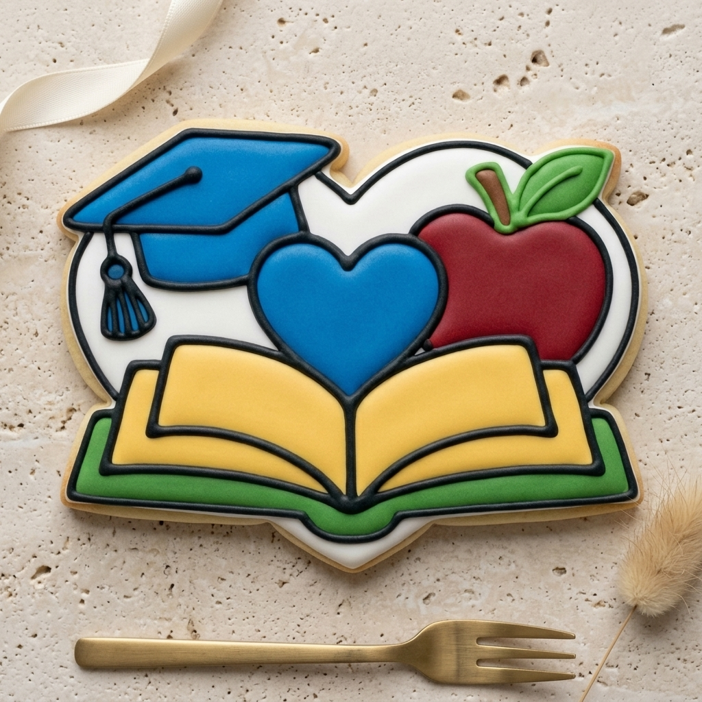 Open Book Heart Accent Cookie Cutter, 3D Printed Teacher Gift