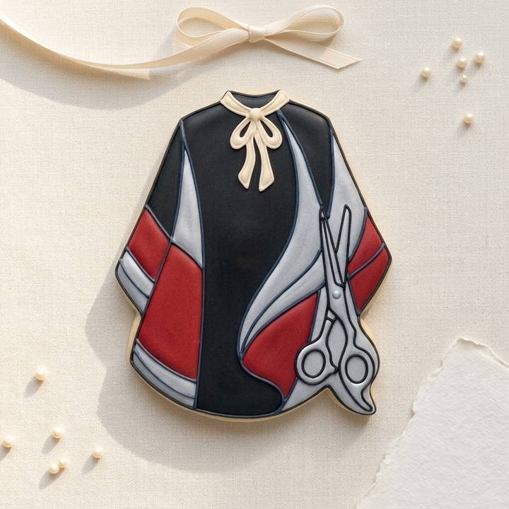 Barber Cape and Scissors Cookie Cutter, 3D Printed Party Theme
