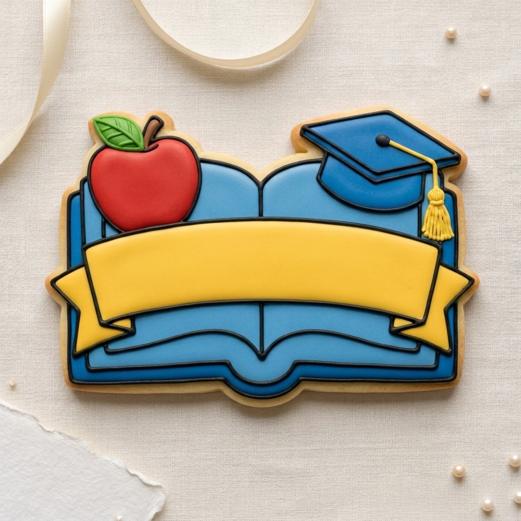 Open Book Name Plate Cookie Cutter, 3D Printed Teacher Gift