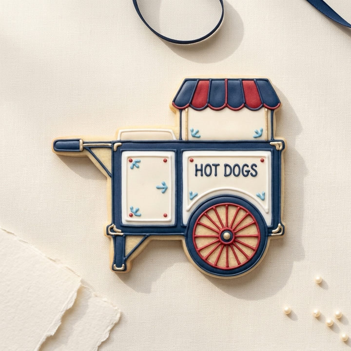 Fourth of July Hot Dog Cart Cookie Cutter, 3D Printed Animal Theme