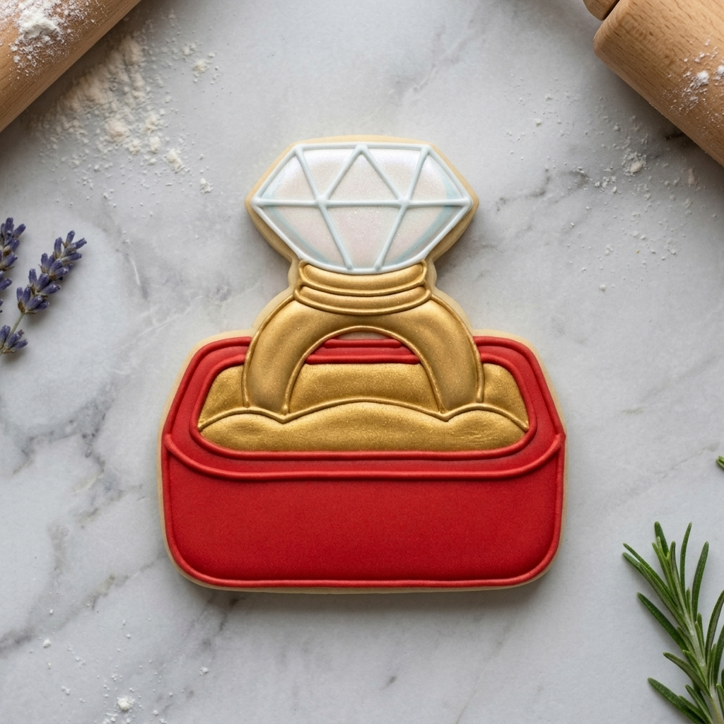 Engagement Cookie Cutter Set Ring Box and Champagne Engagement Duo Bundle 3D Printed Cutters