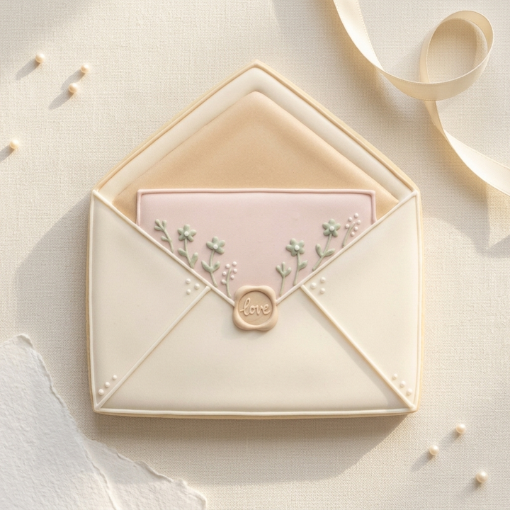 Wedding RSVP Envelope with Wildflowers Cookie Cutter, 3D Printed Wedding Theme