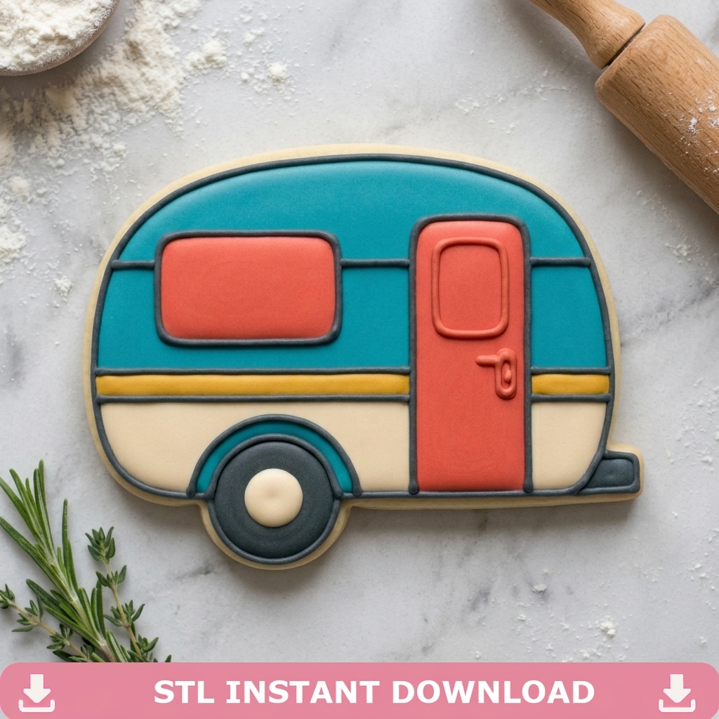 Travel Trailer Cookie Cutter, 3D Printed RV Camping