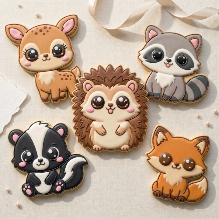 Woodland Animal Cookie Cutter Bundle - Forest Critter Set - 3D Printed Cookie Cutters