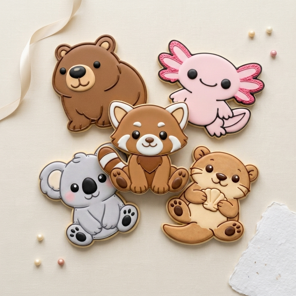 Cute Animal Cookie Cutter Set - Trendy Critter Bundle - 3D Printed Cookie Cutters