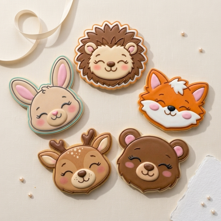 Forest Animal Baby Shower Cookie Cutter Set - Sweet Woodland Friends Bundle - 3D Printed Cookie Cutters