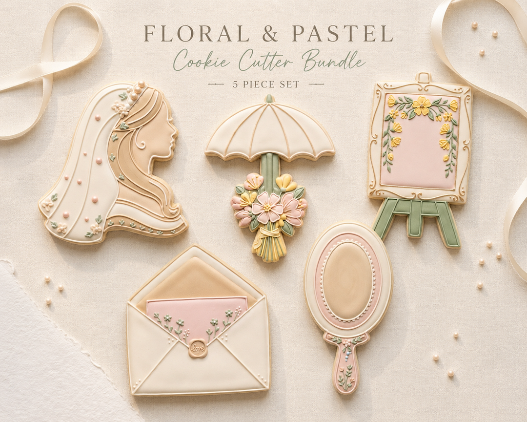 Wildflower Bridal Shower Cookie Cutter Set   Garden Wedding Bundle   3D Printed Cutters