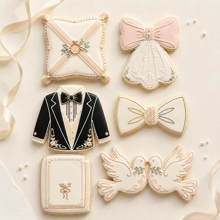 Wedding Cookie Cutter Set   Bridal Shower Details Bundle   3D Printed Cutters