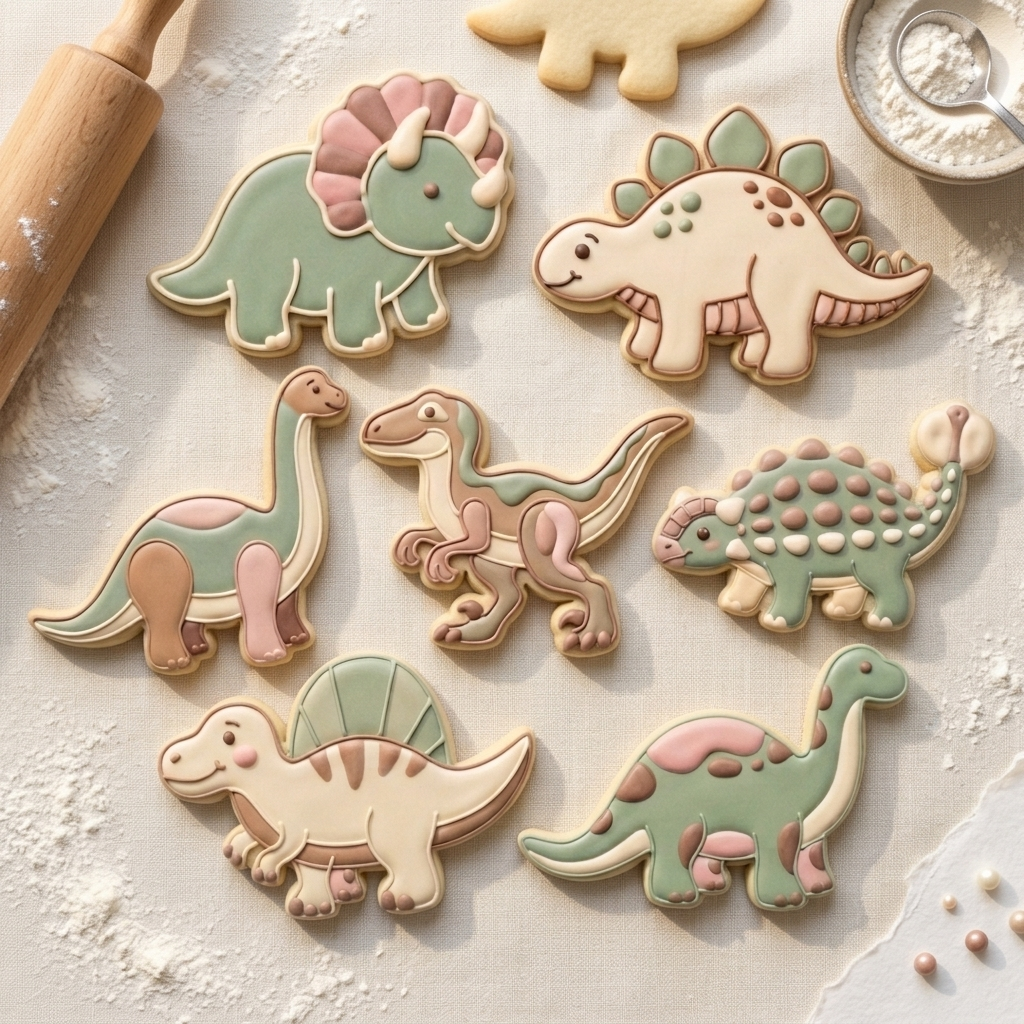 Dinosaur Birthday Cookie Cutter Set   Dino Party Bundle   3D Printed Cutters