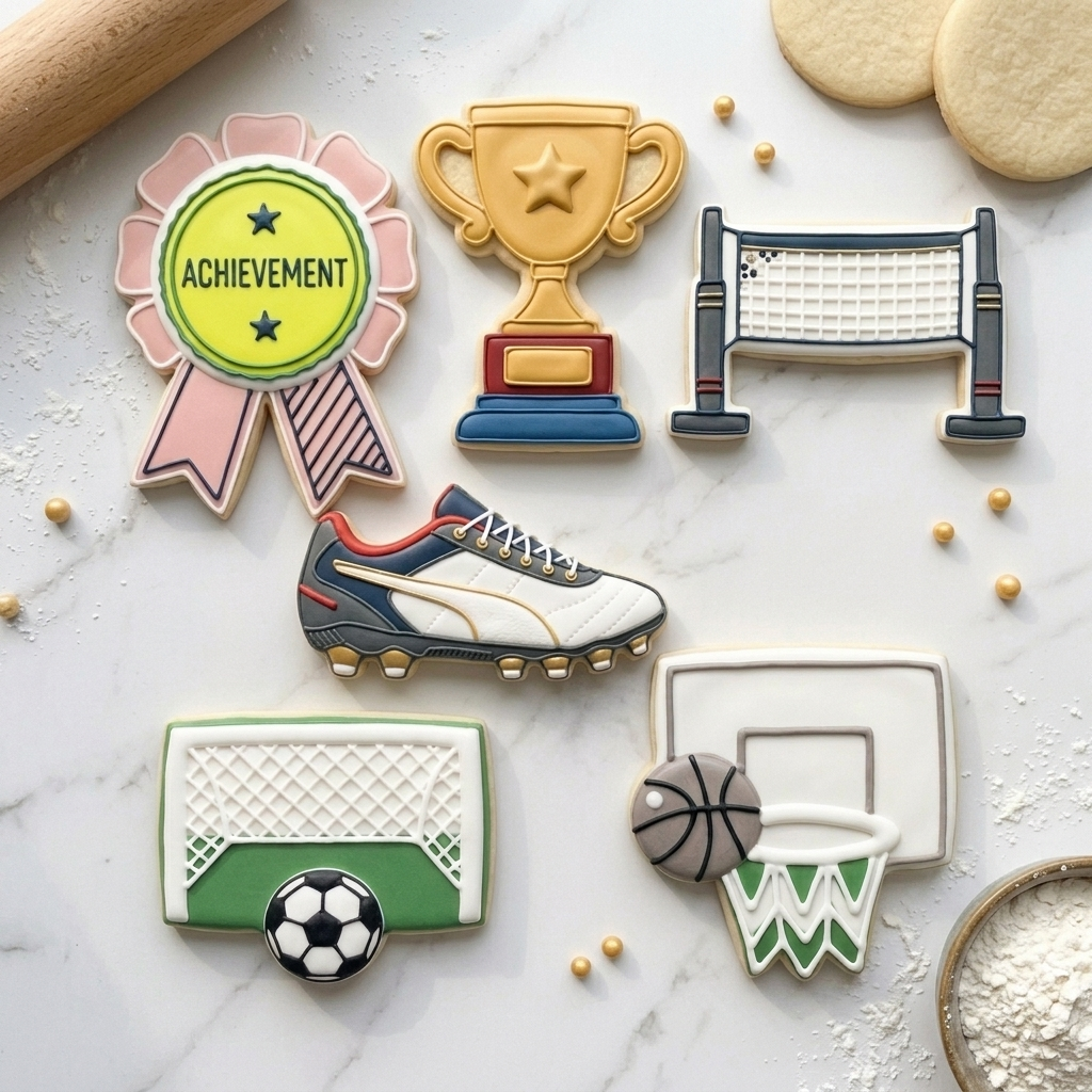 Sports Cookie Cutter Set   Team Spirit Party Bundle   3D Printed Cutters