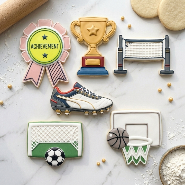Sports Cookie Cutter Set   Team Spirit Party Bundle   3D Printed Cutters