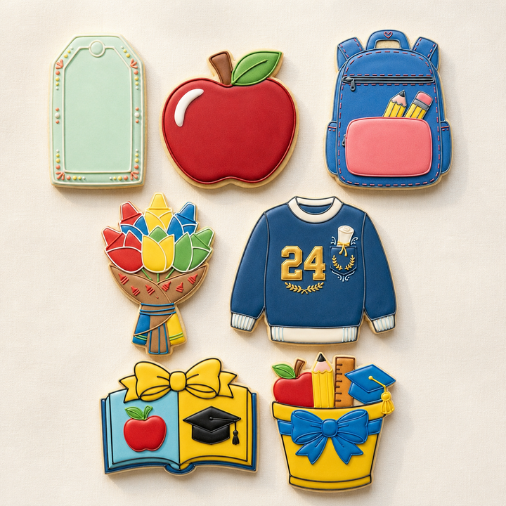 Teacher Appreciation Cookie Cutter Set   End of Year Gift Bundle   3D Printed Cutters
