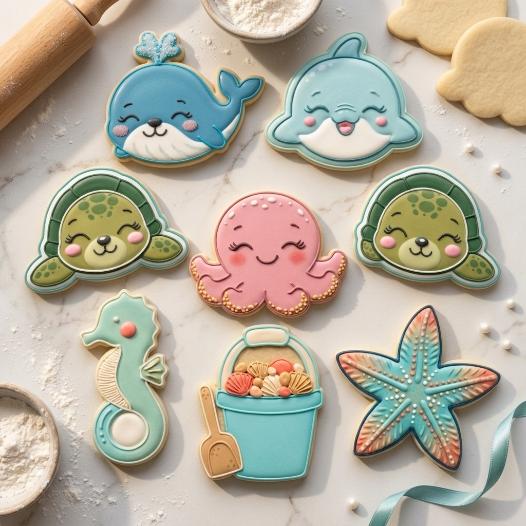 Under the Sea Baby Shower Cookie Cutter Set   Ocean Baby Bundle   3D Printed Cutters