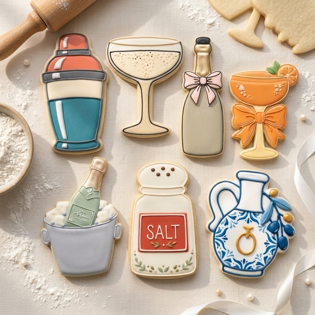 Cocktail Party Cookie Cutter Set Cocktail Hour Mixology Set Bundle 3D Printed Cutters