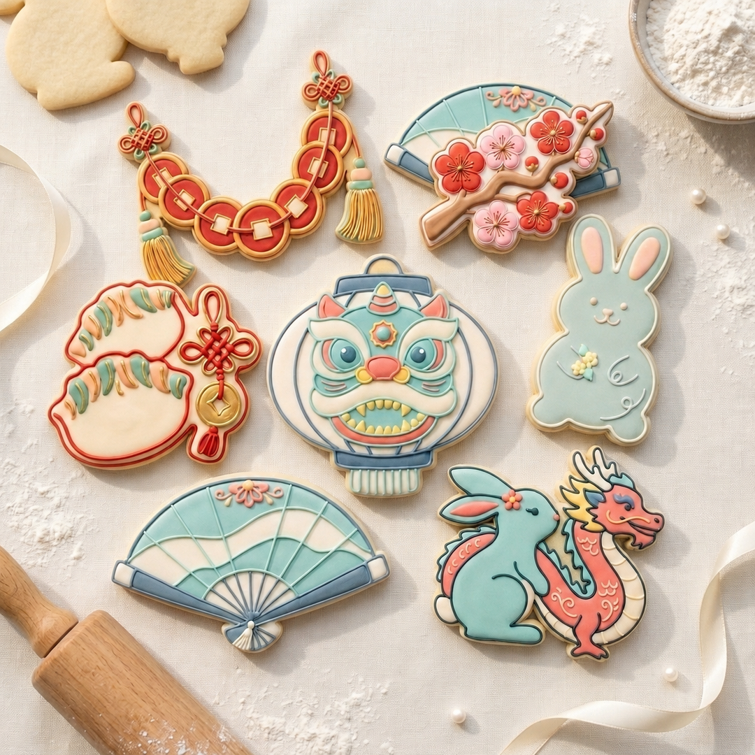 Lunar New Year Cookie Cutter Set Lunar New Year Celebration Set Bundle 3D Printed Cutters
