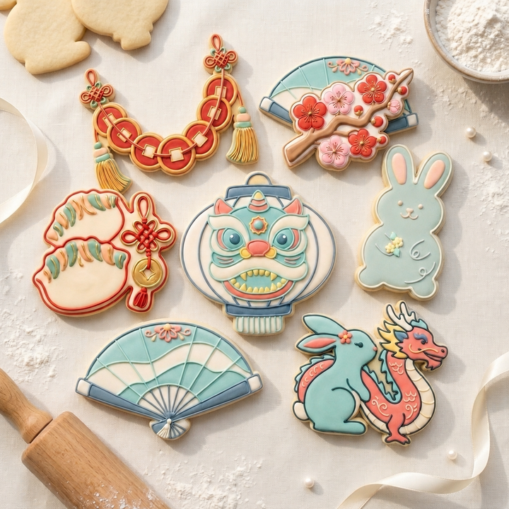 Lunar New Year Cookie Cutter Set Lunar New Year Celebration Set Bundle 3D Printed Cutters